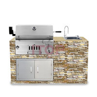 Barbecue vertical au charbon de bois, fumoir, prix d'usine, prix bas, barbecue au charbon de bois et au gaz intégré dans un meuble