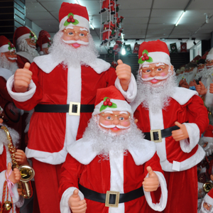 Süper Eylül Oynamaya Saksafon Sallayarak Hareketli Ve Şarkı Elektrikli Müzik Noel Baba