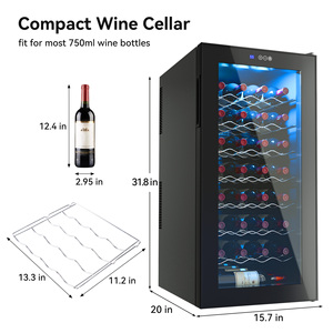 Refrigerador de Vino Eléctrico con Capacidad para 28 Botellas, Doble Zona, Control Táctil Digital, Luz LED, para Cocina, Oficina, Hogar, Bar - Product Image 6