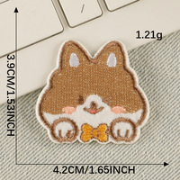 Étiquette brodée sur ordinateur, motif chien de dessin animé original et mignon, autocollant brodé, patch pour accessoires vestimentaires, autocollant en tissu