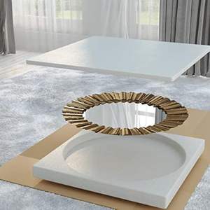 Miroir mural contemporain surdimensionné avec crochets sécurisés pour bureau à domicile à la mode et décoration murale commerciale - Product Image 2