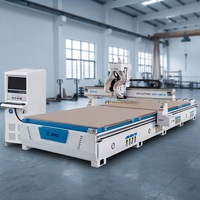 Machine de nesting CNC double poste JIYU CH1-V9-2, machine à bois multifonction pour la découpe et le fraisage de panneaux de portes d'armoires