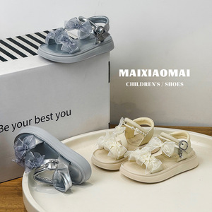 Sandalias de Playa para Niñas Mai Mai 2026, Diseño de Princesa con Lazo de Perlas y Cierre de Velcro, Punta Abierta - Product Image 2