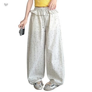 กางเกง<span class=keywords><strong>ขา</strong></span>บานเอวสูงลายจุดสำหรับเด็กผู้หญิงกางเกง<span class=keywords><strong>ขา</strong></span>กว้างแบบลำลองประดับลูกไม้สำหรับฤดูร้อน - Product Image 4