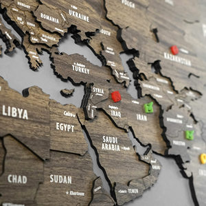 Multistrato 3D in legno mappa <span class=keywords><strong>del</strong></span> <span class=keywords><strong>mondo</strong></span> Art Deco Design decorazione per ufficio regalo di compleanno per soggiorno parete arte include <span class=keywords><strong>capitali</strong></span> degli stati - Product Image 4