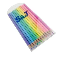 नई पैकिंग गर्म बिक्री 17.5cm 3.0mm लीड लकड़ी के रंग पेंसिल नरम हल्के रंग पेंसिल