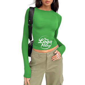 Tops <b>for</b> Girls Trendy <b>Women's</b> Long Sleeve Shirt Basic Crop Tops <b>Tight</b> Slim Fit Cute Girls' Fall and Winter Clothes - Product Image 6