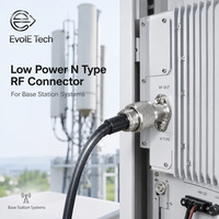 Conector Coaxial RF Macho Tipo N de Baja Potencia EvolE Tech EVOL-128, 50 Ohmios, DC-11GHz, Pin de Cobre Chapado en Oro para Estación Base de Telecomunicaciones