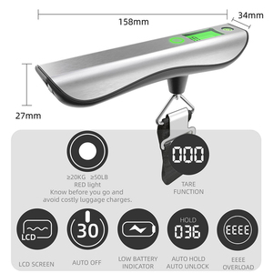 Báscula Digital Portátil para Equipaje J&R de 50 kg, de Acero Inoxidable, con Cinta Métrica - Product Image 3