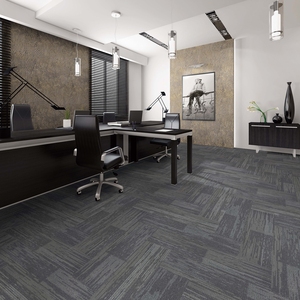 Azulejos de alfombra ignífugos de nailon modernos de 1m x 1m para oficina, uso doméstico, pila de bucle de polipropileno con respaldo de betún disponible en Malasia - Product Image 1