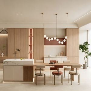 <span class=keywords><strong>Buffet</strong></span> moderne haut de gamme en contreplaqué blanc avec portes vitrées, tiroirs de grande capacité, respectueux de l'environnement, sur mesure - Product Image 1