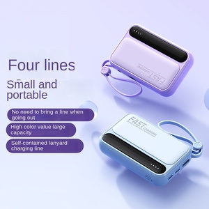 Tự chứa cáp Mini ngân hàng điện với 10000mAh công suất lớn Điện thoại di động cung cấp nhanh chóng sạc Quà Tặng di động - Product Image 1