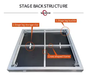 Marco de piso de escenario de vidrio templado de aleación de aluminio plataforma en T Truss tienda de escenario móvil escenario de boda armazón de aleación de aluminio