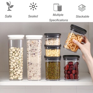 Transparent High Capacity Square Plastic Storage Jars Waterproof and Decorative DIY Sticker Fridge <b>Kitchen</b> Food Storage - Product Image 3