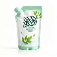 Pochette souple personnalisée avec bec verseur pour shampoing, savon, lessive et liquide vaisselle