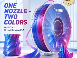 Filamento PLA Cristalino de Doble Color PINRUI, 1.75mm, Filamento para Impresora 3D, Degradado Multicolor para Bambu Lab y Creality - Product Image 6