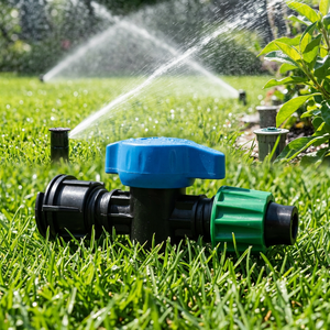 Válvula de bola plana de 16 mm para riego por goteo, tubería verde de PVC/PC, mini válvula de bola, kit de accesorios de conexión para control de flujo de agua - Product Image 2