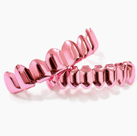 Grillz dentaire en alliage avec cristaux scintillants, style dent de vampire, pour dents supérieures et inférieures, style Hip Hop, bijoux de corps tendance, vente en gros
