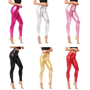 Leggings courts sexy et fins pour femme, en nylon et élasthanne, couleur bonbon, velours brillant, similicuir, avec logo personnalisé, collection Printemps 2026 - Product Image 5