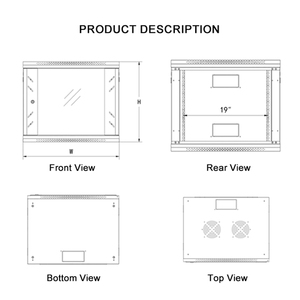 CE-gecertificeerde 19-inch wandmontage netwerkbehuizing 4U 6U 9U 12U compact ontwerp CVR 450 600 Ddf datacenter netwerkbehuizing - Product Image 3