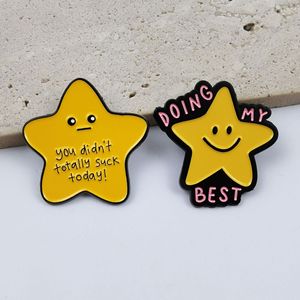 Graziose spille smaltate a forma di stella, spille con citazioni positive, spille motivazionali per zaini - Product Image 5