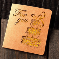Cartes de vœux personnalisées modernes en papier kraft 3D pop-up, créatives et personnalisables, rose blush, impression UV, pour les remises de diplômes, les anniversaires, les fêtes