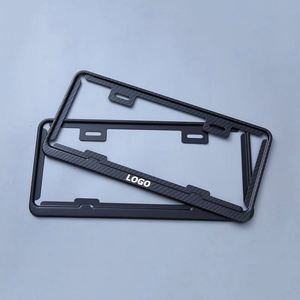 Carbon Fiber Pattern Stainless Steel <b>License</b> Plate <b>Frame</b> for Cars, Durable Decorative Auto Tag Holder Gift - Product Image 1