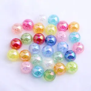 Wholesale Fashion New Chunky Crackle ab Beads for Jewelry Making Shinny Acrylic transparent Beads