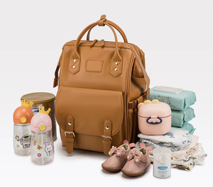 RAYLON personalizado portátil de gran capacidad PU mamá bebé <span class=keywords><strong>mochila</strong></span> pañal bolsa impermeable maternidad viaje bolsa elegante cochecito - Product Image 2