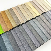 Tissu d'ameublement en lin 100% polyester, tissé uni, écologique, matériau pour coussin de canapé