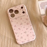 Coque de téléphone antichoc à pois floraux en TPU pour femmes, mignonne, protection anti-chute, rose et violet pour iPhone 17 16 15 14 13 12