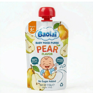 Pochette à bec verseur personnalisée pour purée alimentaire avec bouchon <span class=keywords><strong>anti</strong></span>-suffocation, sachet souple à fond plat pour ketchup tomate pour bébés et enfants - Product Image 2