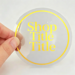 Custom transparent vinyl labels for printing and packaging; waterproof <b>stickers</b> for candle jars and bottles featuring a <b>logo</b> - Product Image 2