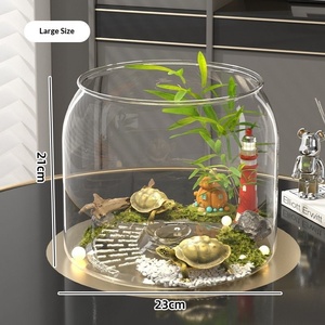 Bureau-aquarium van kunststof voor thuis & kantoor, hoge transparantie, trapvormig, geschikt voor goudvissen en schildpadden, individueel verpakt - Product Image 6