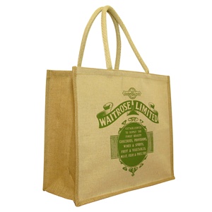 Recycle Natural Eco-friendly Reusable <b>Jute</b> <b>Tote</b> <b>Bag</b> Letter Pattern Custom Logo Option for Promotional Use Supermarket Shopping - Product Image 2