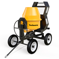 Bétonnière 350L-700L à moteur essence, remorquable, 4 roues, pour chantier et construction routière