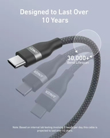 Cable USB C Anker Nano, Cable Trenzado Multicolor Flexible de 240 W, Cargador Tipo C de Carga Rápida para iPhone Serie 16