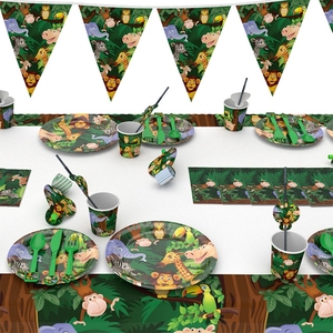 selva platos <span class=keywords><strong>de</strong></span> fiesta servilletas <span class=keywords><strong>taza</strong></span> León fiesta bandera vajilla para niños fiesta <span class=keywords><strong>de</strong></span> cumpleaños suministros - Product Image 1