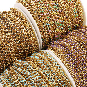 สร้อยคอคิวบา สร้อยข้อมือ สีผสมเคลือบสี สแตนเลส แฟชั่นสำหรับทุกเพศ ของขวัญเครื่องประดับ H1439 - Product Image 4