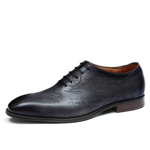 Zapatos Oxford de Cuero Italiano Tallado 2026, Zapatos Formales de Negocios Británicos de Cuero Genuino con Punta en Pico y Forro de Piel de Vacuno - Product Image 5