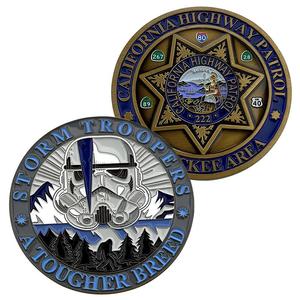 Монета-сувенир на заказ с толщиной 3 мм, никелированная/позолоченная, с индивидуальным логотипом, разноцветной эмалью и бархатной коробкой - Product Image 1