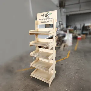 Custom Design Wooden Supermarket Sale Pop Candle Soap Display Stand Shelf Mdf Store Display Rack