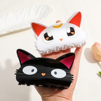 AITONG Anime Sailor Moon Luna Pinzas para el pelo de gato, bonitas pinzas acrílicas de tiburón, accesorios para el cabello