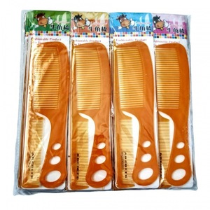 Juego de 2 peines de imitación de goma con mango largo, peine de plástico para peinar el cabello, herramienta de belleza, regalo/regalo de tienda de 2 yuanes. - Product Image 1