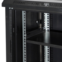 Armoire de serveur réseau murale 9U 19 pouces, porte en verre trempé noir, profondeur 450 mm