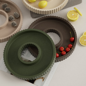 Besafe décoration d'intérieur dépouillé creux grand plateau rond plaque ciment plâtre silicone résine époxy coulée plateau <span class=keywords><strong>de</strong></span> rangement moule - Product Image 3