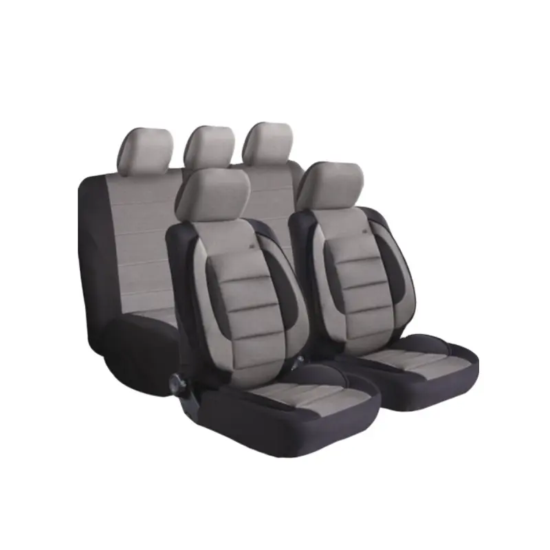 Auto Seat Cover Set Leer Voor Axio Voor & Achter Compleet Met Hoofdsteun Covers Grijs En Zwart