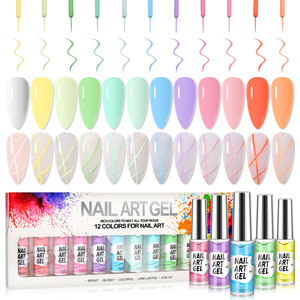 Set de Gel para Decoración de Uñas 2026, 12 Colores, Gel de Resina para Pintar, 8ml en Caja de Color, Serie <span class=keywords><strong>Platino</strong></span> Luminoso Sólido - Product Image 6