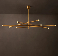 Lustre ovale Rousseau en laiton massif et cuivre, style minimaliste, pour table à manger et salon