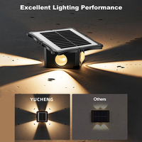 Lumière murale solaire moderne pour jardin, étanche IP65, en ABS, LED RGB à intensité variable avec capteur de lumière, pour extérieur